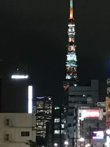 浜松町駅から観た、東京タワーの夜景